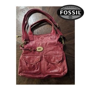Fossil Long Live Vintage 1954 Red Leather Bag